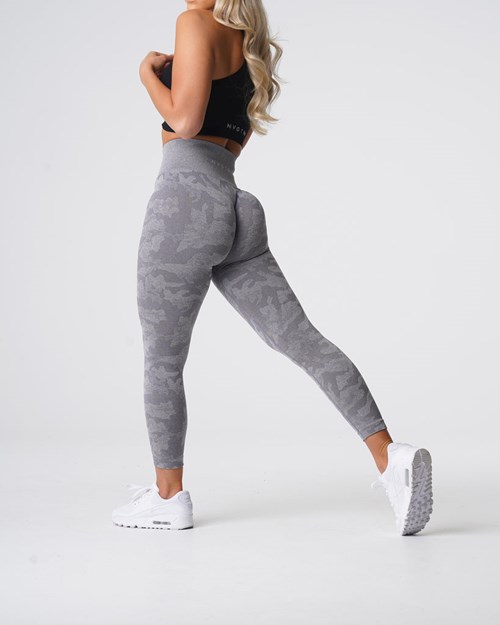 NVGTN Camo Seamless Leggings Siva | GNZ-438095