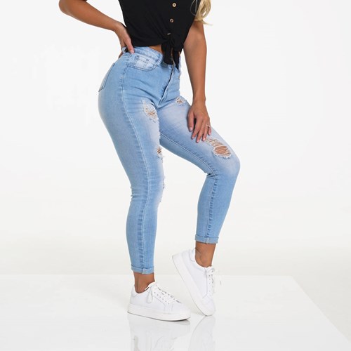 NVGTN Navishape Ripped Jeans Svetlo Modre Svetlomodrá | ZYK-718306