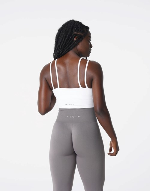 NVGTN Poise Bra Top Biele | UBJ-623804