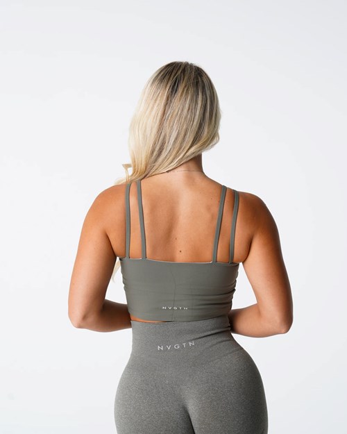 NVGTN Poise Bra Top Hnedožltý Zelene | LRA-076158