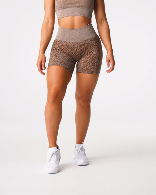 NVGTN Snakeskin Seamless Shorts Mocha | AGI-602714